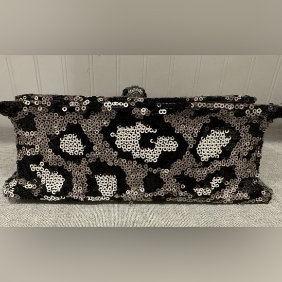 NWOT Kurt Geiger Black and Silver Leopard Sequin Women's Bag - Picture 6 of 7